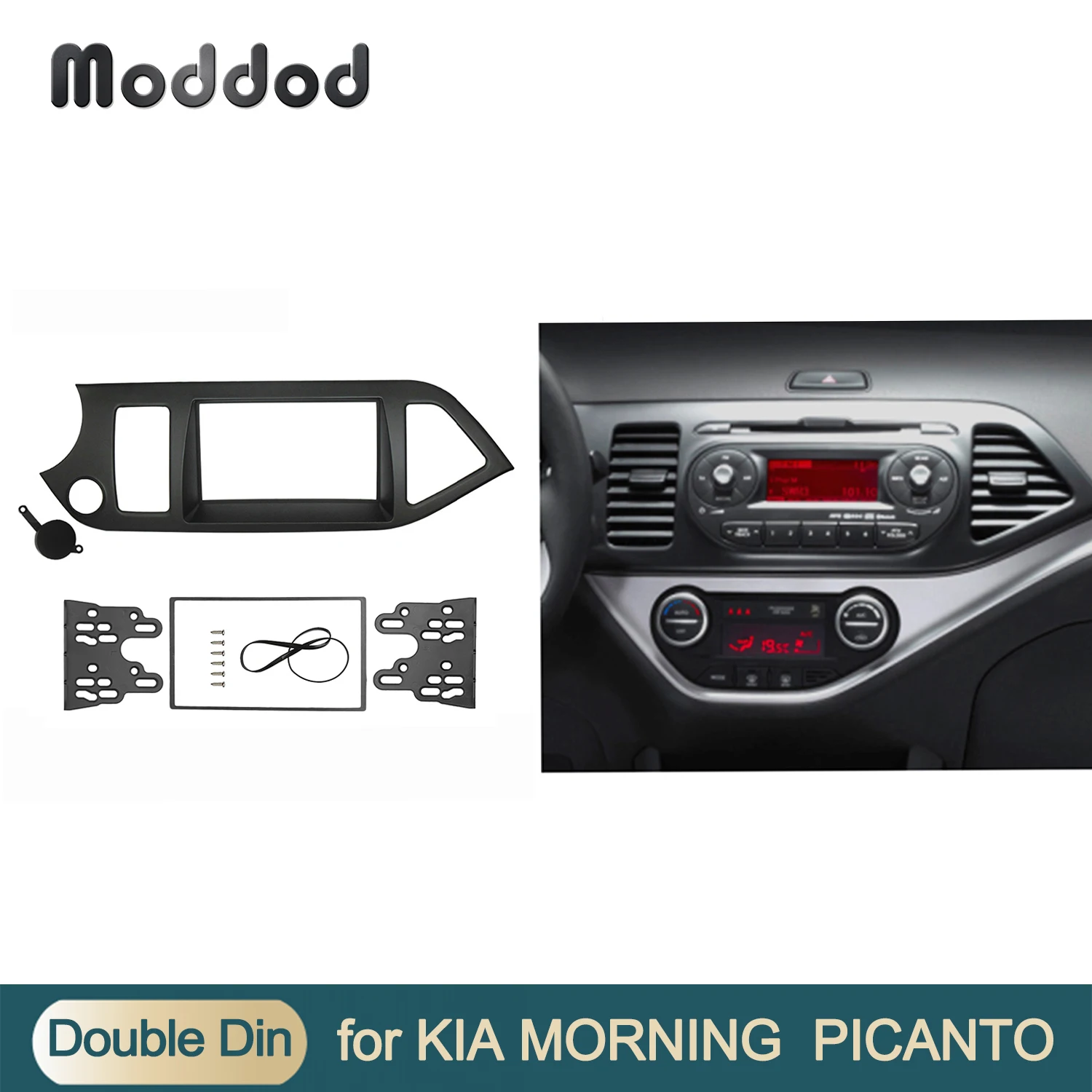 

Double 2 Din Car Radio Fascia For KIA Picanto TA Morning Stereo Dash Mount Kit Face Plate Panel DVD Frame Installation Trim