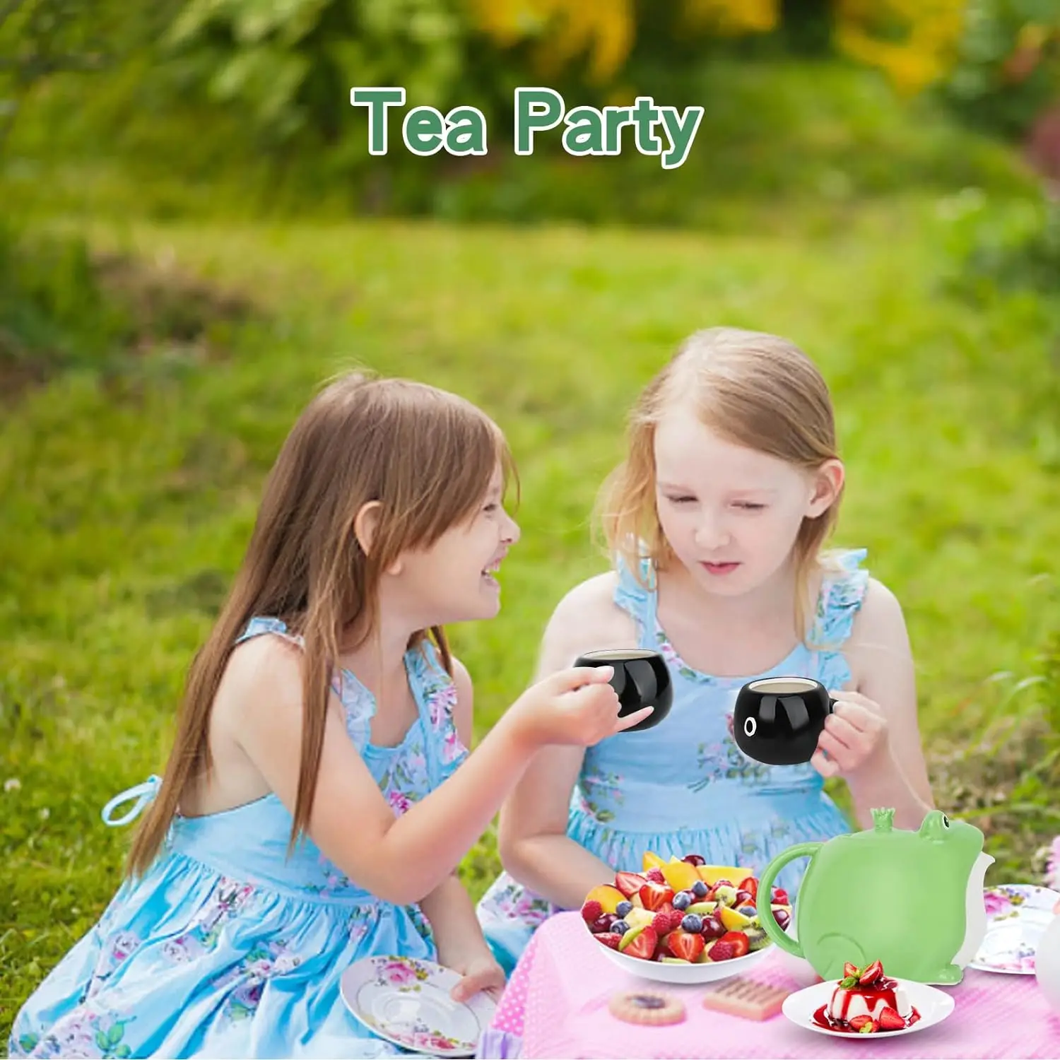 Ceramic Frog and Tadpole Tea Set frog tea set