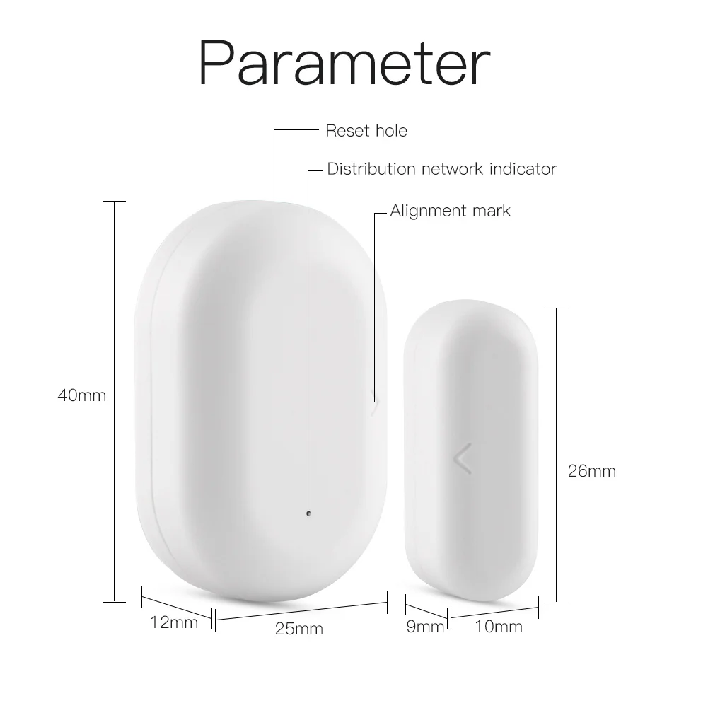 Door Window Sensor Tuya ZigBee Smart Window Door Gate Sensor Detector Smart Home Security Alarm System Life Tuya App Remote Control