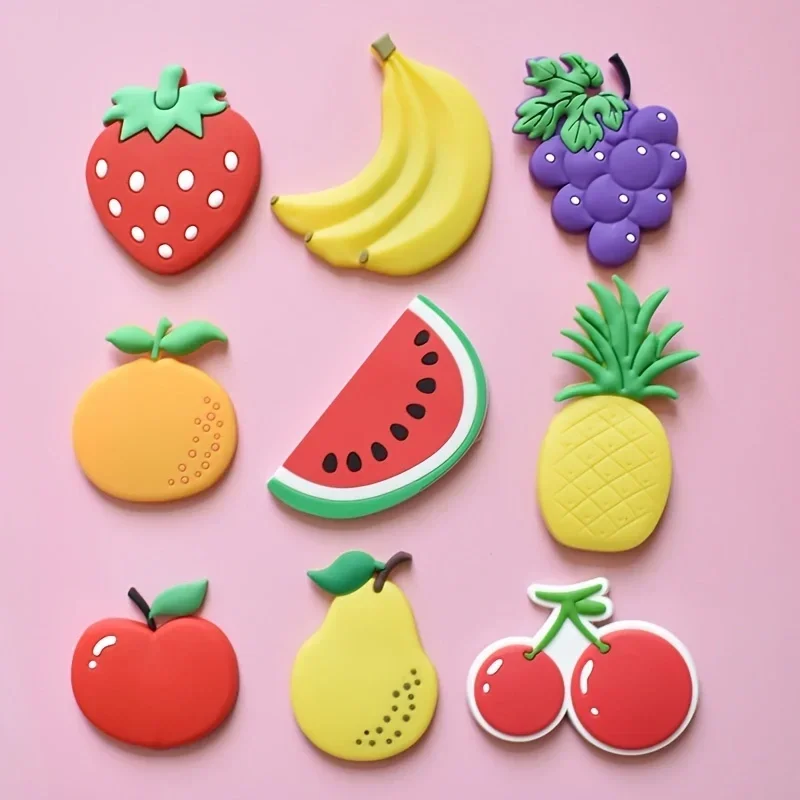 9pcs Cartoon Fruit Magnets Soft Rubber Stickers For Fridge magnetic fridge magnets magnetic sticker magnetic fridge stickers