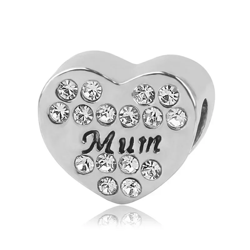 Beads for Jewelry Making Love Dad Nan Mom Sister Best Friends Beads Fits Pandora Charm Bracelet&Bangle DIY Women Jewelry Making