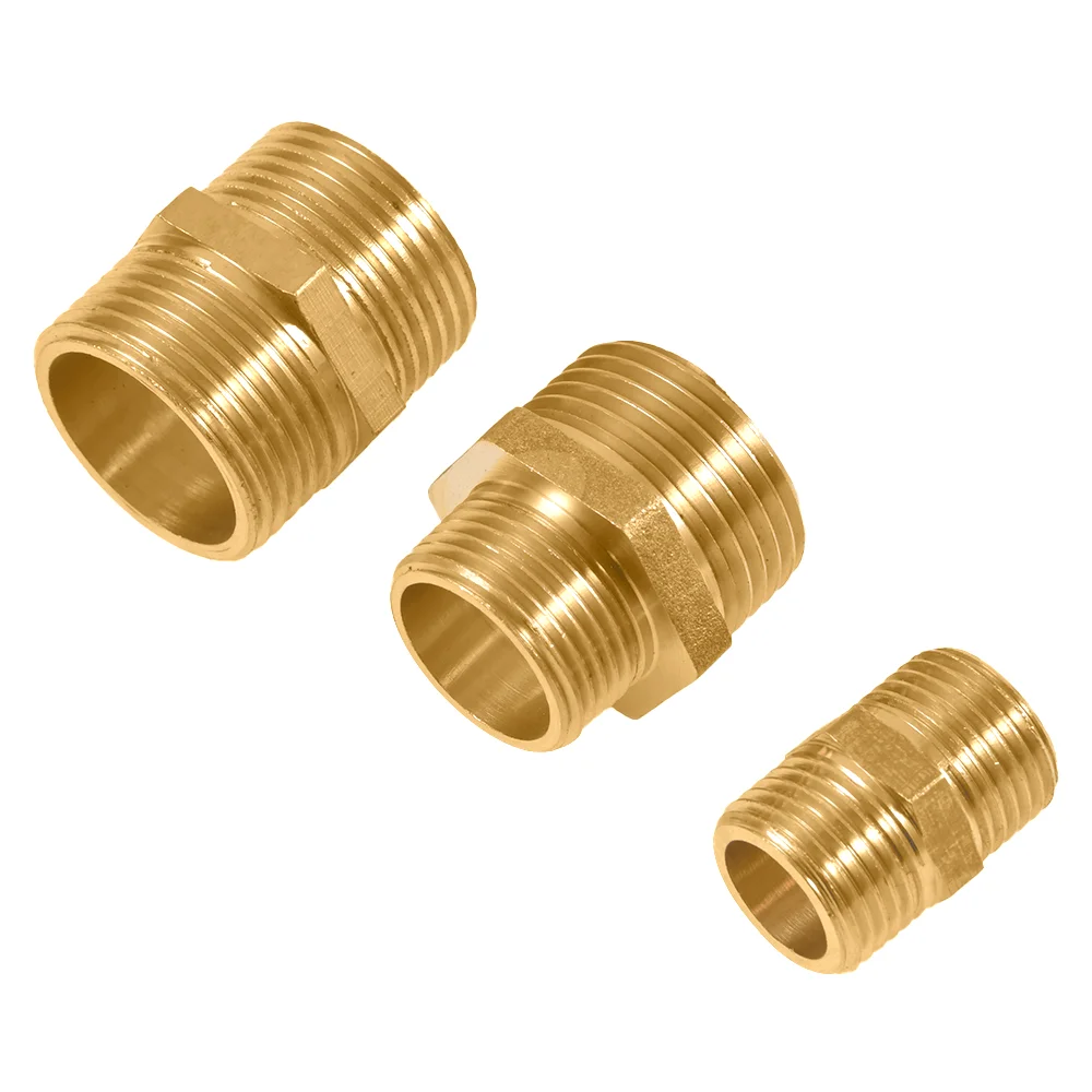 

1/2"3/4" 1" Male Brass Threaded Connector Hose Repair 2-way Hose Tap Fittings 1pcs Car Wash Water All Copper Pair Connector