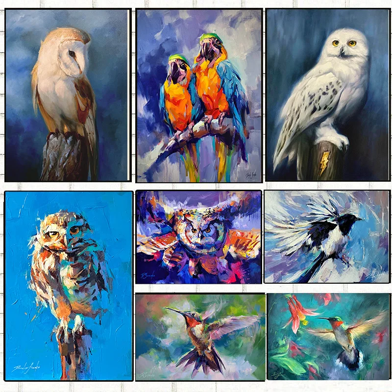 Wild Animal Modern Bird Eagle Owl Color Poster Print Wall Art Pictures Canvas Oil Painting Soggiorno Camera Da Letto Home Decor Gift