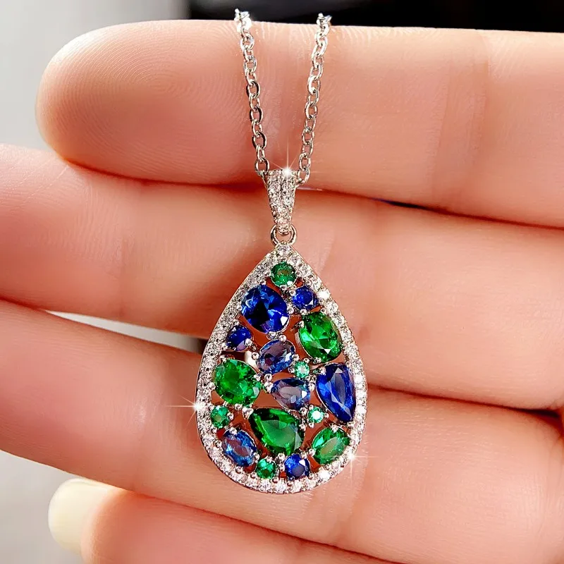 【Hei】pear cubic necklace〜シルバー素材ネックレス★韓国発 預購］韓國Hei Jewelry pear cubic necklace 925銀水滴鑽石項鍊