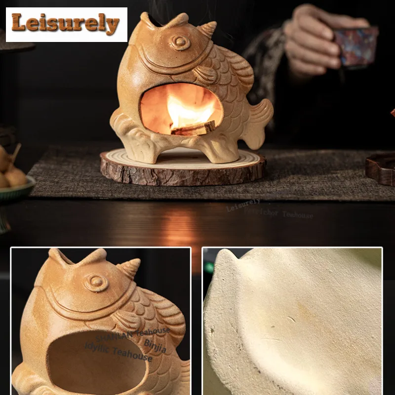 Antique-style Small Fish Incense Holder Mist Smoking Steamers Incense Burners Meditation Censer Tableware Supplies Decoration