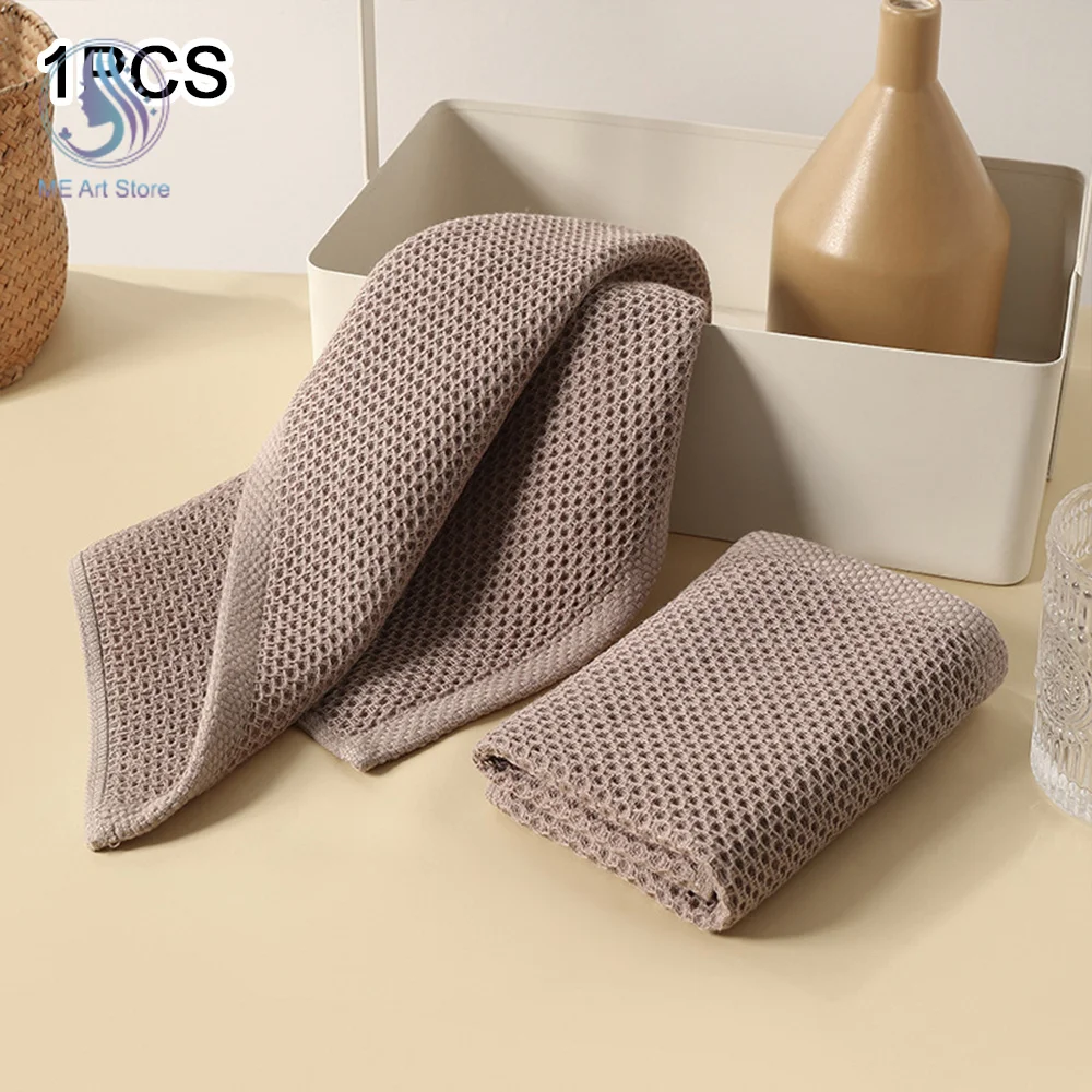 Ultra Soft Absorbent Tea Towel Waffle Weave Cotton For Kitchen Dinner Plate Hand Cleaning