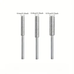 Diamond Coated Chainsaw Knife Sharpener Set - Durable and Efficient Tool (3PCS  Silver)