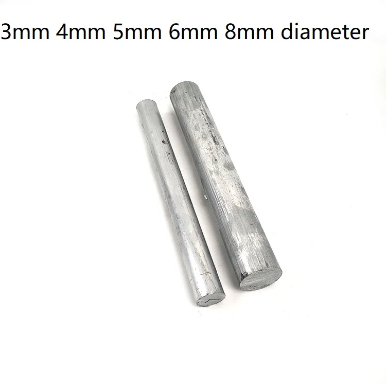 Varilla De Zinc De Pureza 99.9% De 300mm, Barra Redonda Sólida De