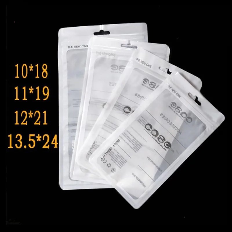

100Pcs 4 Size Neutral Plastic Zip Lock Phone Case OPP Bags PP Pouch Bags Accesorries Packaging Sealing Pouch for iPhone Samsung