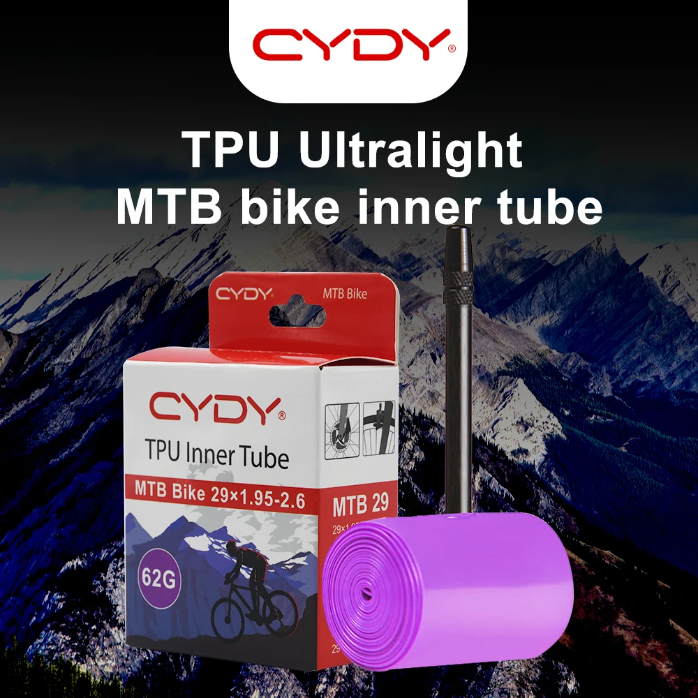 CYDY MTB 자전거 내부 튜브 초경량 카메라, TPU 29x1.95 2.0 2.1 2.2 2.3 2.4 2.5, 2.6 인치 산악 자전거 타이어 29er, 29 26 27.5