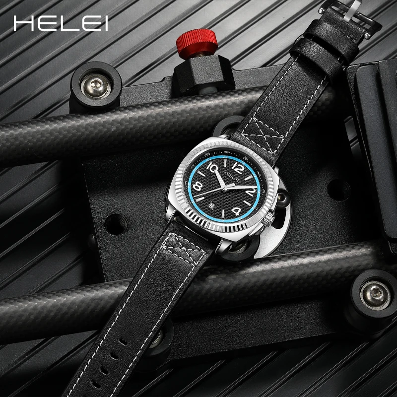 HELEI hot sale new leather men's watches men's luxury watches quartz watches waterproof men's watches gift for men