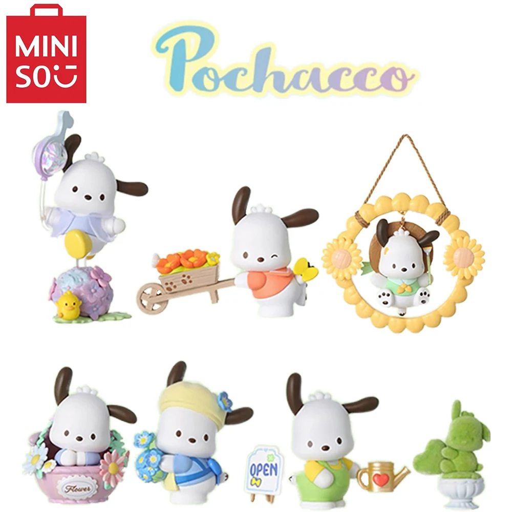 

Stocked riginal Miniso Kawaii Sanrio Pochacco Flower and Youth Series Table Decoration Cute Girls Students Gifts Model Toys