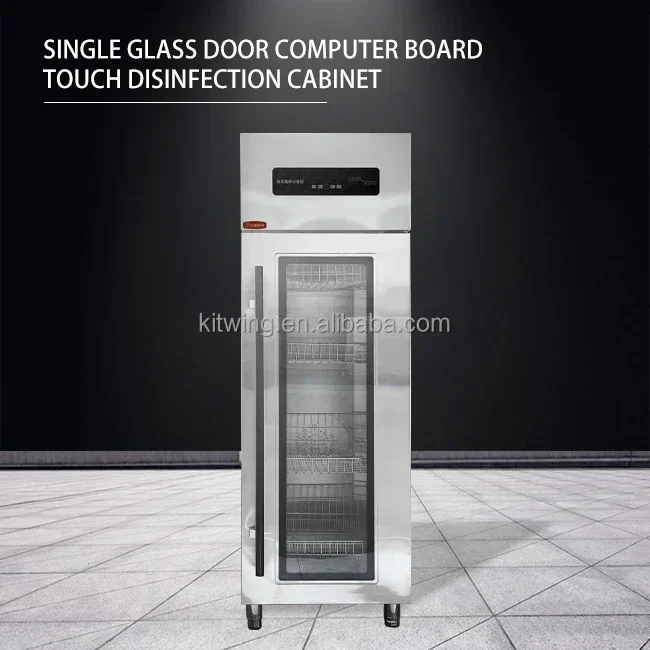 Green and Low-Carbon Hotel Kitchen Stainless Steel Disinfection Cabinet Single Glass Door with Computer Panel New Condition 3