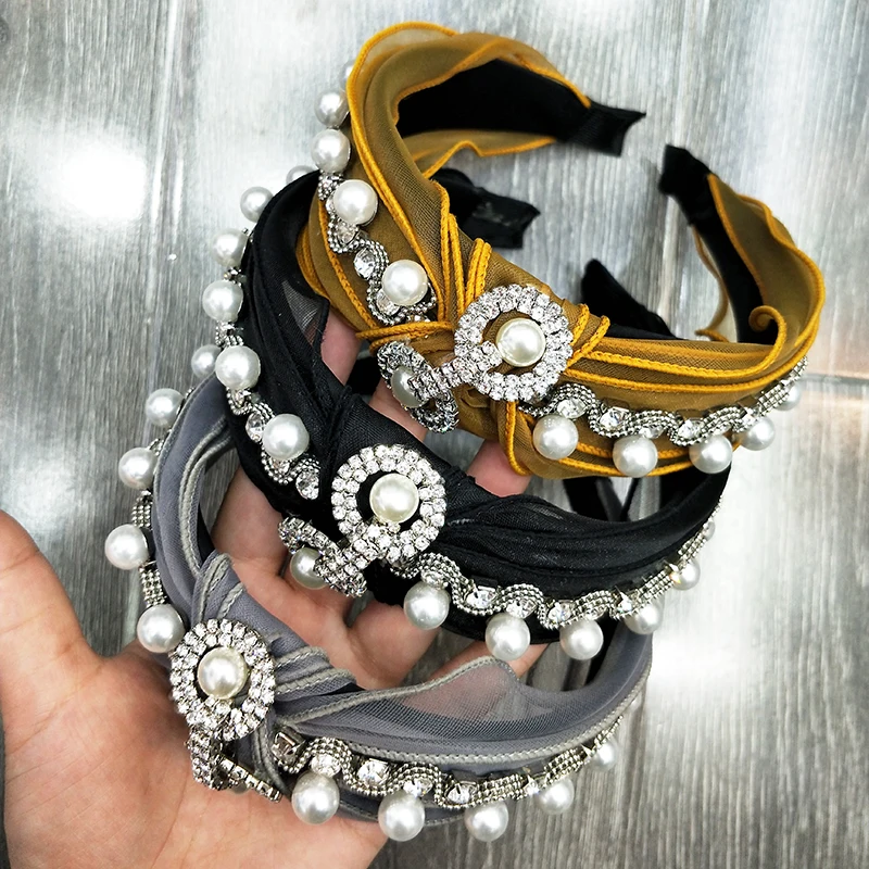 

Fashion Baroque Headband,Chain headband,Headband for Girls, Luxury Hairhoop,Pearl hair band, Hair Accessories