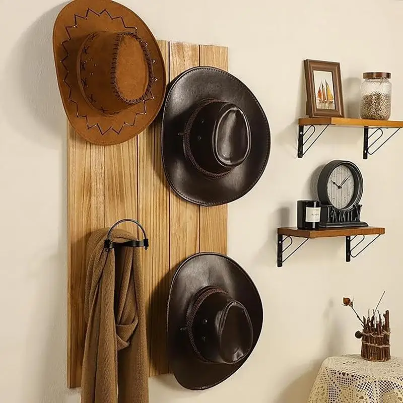 Cowboy Hat Holder Metal Wall Mounted Baseball Hats Rack Metal Hat scarf Holder Wall Mount Hats Rack Jacket Display Rack