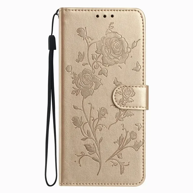 Elegant Rose Flower Wallet Phone Case Cover