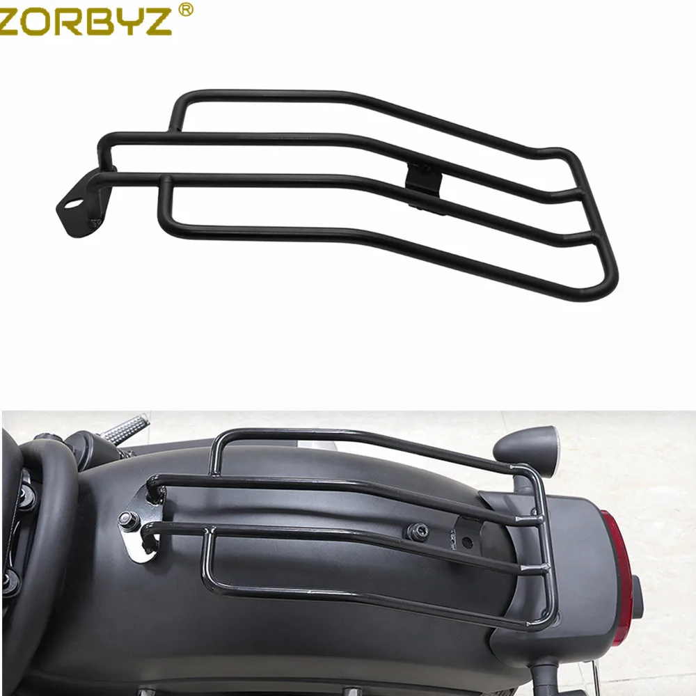 ZORBYZ For Honda Rebel CMX 300 500-Motorcycle Black Steel Rear Solo Seat Luggage Rack Carrier motorcycle luggage rack