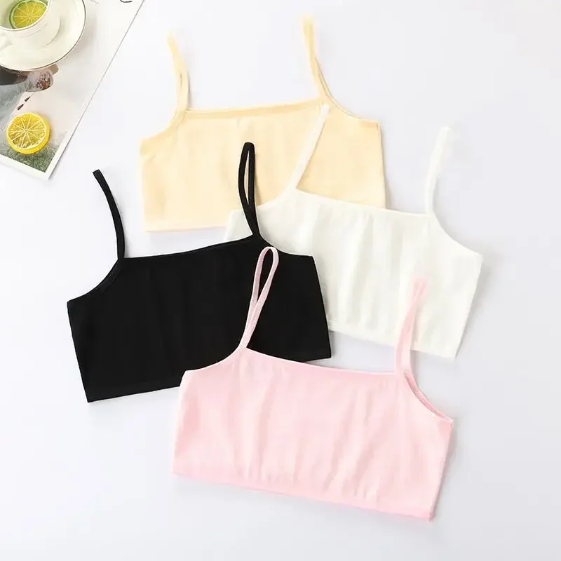 kids underwear 4pcs Baby Girls Solid Color Underwear Sport Wireless Small Training Puberty Bras Bra Undergarment Clothes