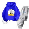 Spring and Fall Fashion Cartoon Donald Duck Pure Cotton Boys and Girls Teenagers Unique Super Good-looking Sweatshirt Tracksuit 1