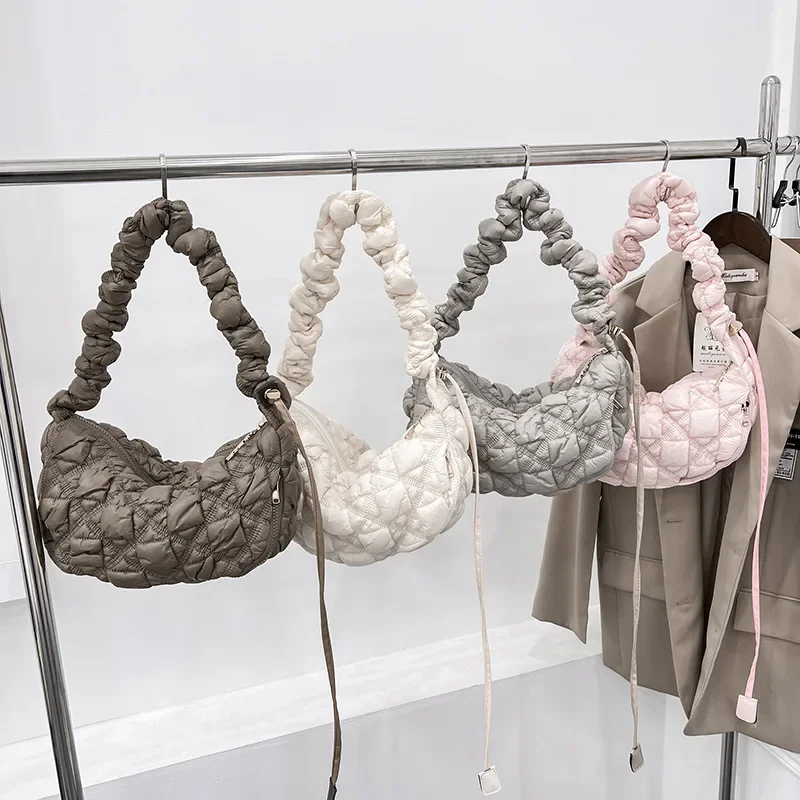 Korean Style Women's Bag Versatile Cloud Pleated Armpit Bag Casual Dumpling Bag Shoulder Crossbody Bag