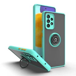 Magnetic Ring Stand Phone Case with Enhanced Grip and Protection for Galaxy M31S (Light blue)