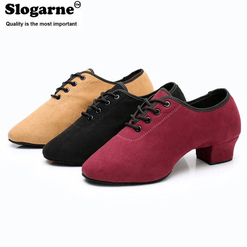 Soft Cow Suede Sole Latin Shoes For Women Men Indoor Modern Dance Shoes