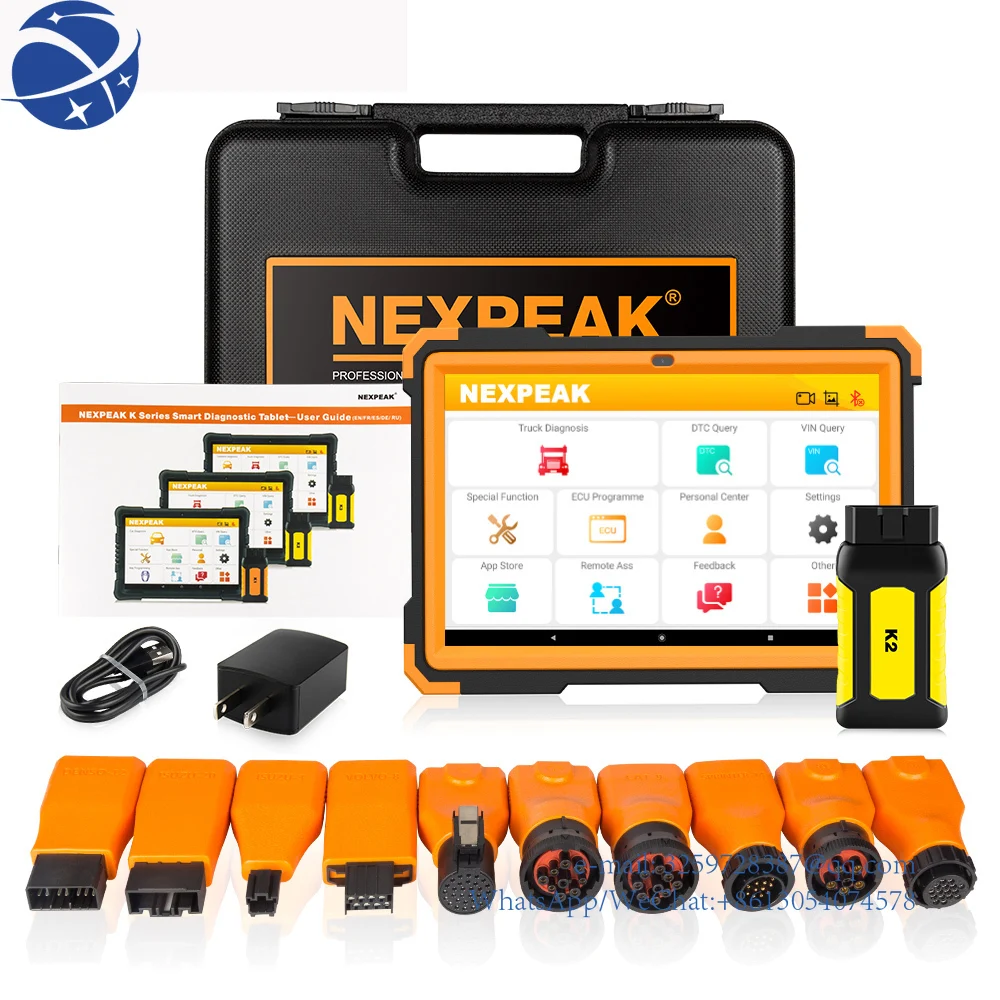 

YyhcNEXPEAK K2 24V Heavy Truck Diagnostic Tool Bluetooth All System OBD2 Code Reader DPF Oil EPB Reset OBD 2Trucks Scanner