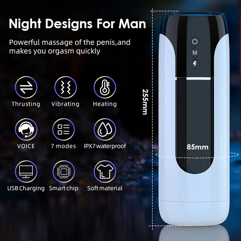 Electric Wearable Telescopic Masturbator Cup For Men Vibration_voghion.com