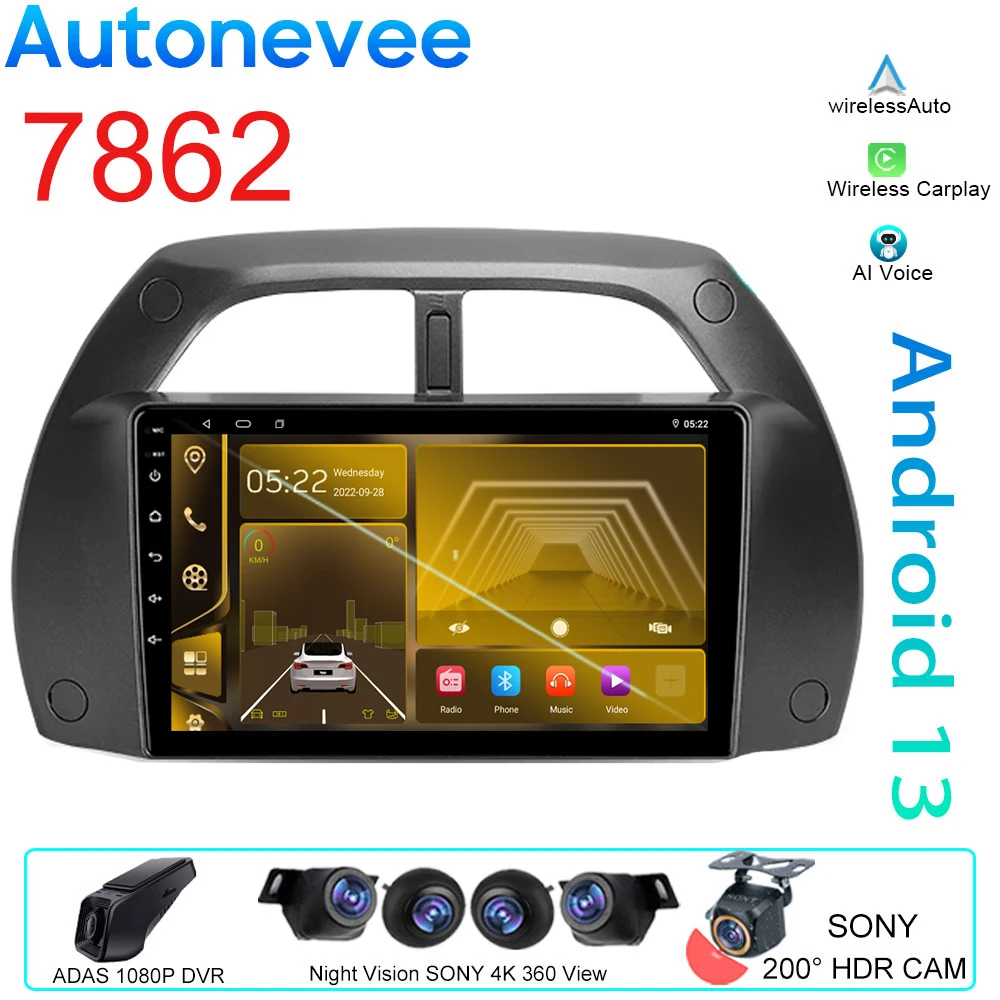 

4G For Toyota RAV4 2 CA20 CA20W XA20 2000 - 2003 IPS Android Auto Car Radio GPS Navigation Multimedia Stereo Carplay No 2din DVD