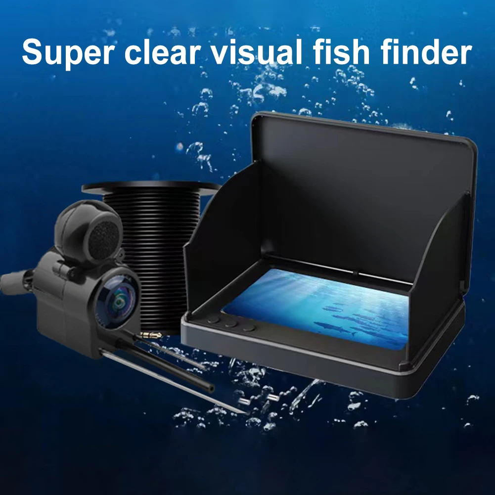 Underwater Fishing Camera 4.3 Inch IPS Monitor Ice Fishing Fish Finder 220° Video Fish Cam Night Vision Fish Finder for ICE/Sea