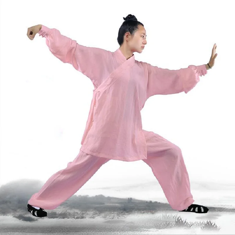 High Quality Grade Unisex Wudang Linen Tai Chi clothes morning exercise clothing men's and women's martial arts Kung fu costumes