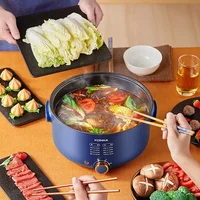 Marmite électrique de grande capacité 220V, marmite multifonction tout-en-un pour la maison, poêle à frire pour dortoir d'étudiants BD 5