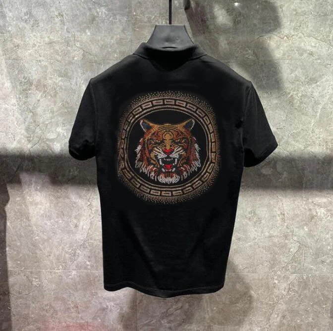 

Fashion Men POLO 2023 New Men's Designer Rhinestone brand T-shirt men's gifts