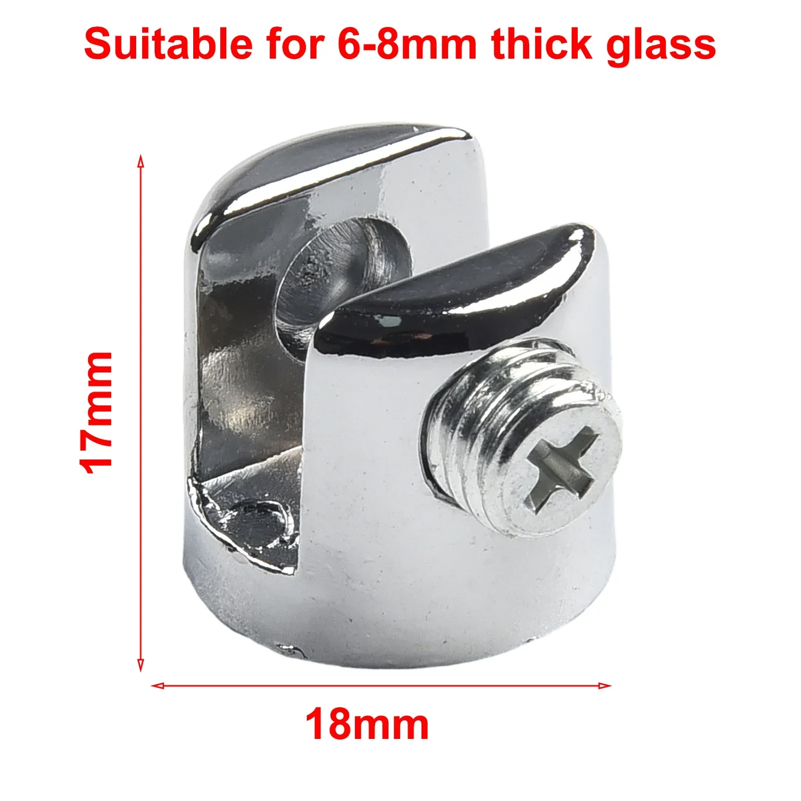 Glass Shelf Clamp Holder 10Pcs 6mm to 8mm Glass Shelf Supports Clamp Brackets Clip Chrome Bathroom Mirror Tight Clips Holders Door Hardware Parts