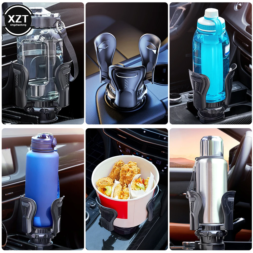 

2 In 1 Vehicle-mounted Slip-proof Cup Holder 360 Degree Rotating Water Car Cup Holder Multifunctional Dual Houder Auto Accessory