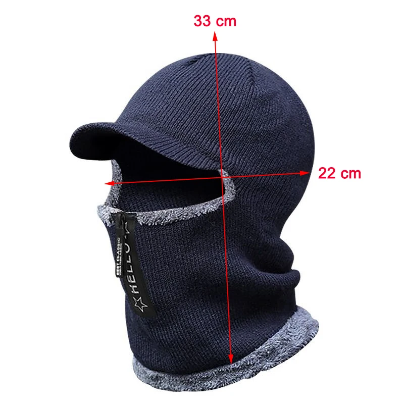 Winter Riding Mask Thickened Plush Knitted Neck Cover Balaclava Mask Windproof Anti-cold Outdoor Motocycle Ski Full Face Cover