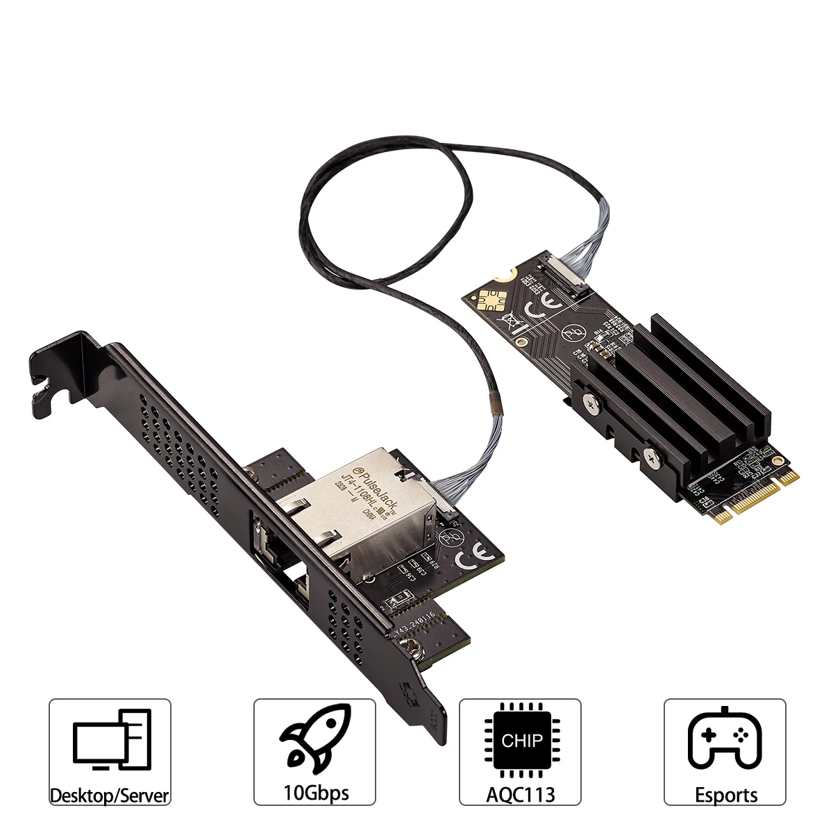 M.2 B+M シングルポート 10GbE ネットワークカード RJ45