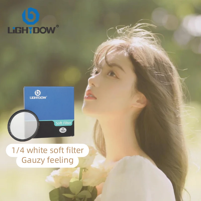 Lightdow 1/4 White Soft Lens Filter 49mm 52mm 55 58 62 67 72 77mm 82 Mm Soft Filter for Camera Canon Nikon Sony Fuji Camera Lens camera lens filter