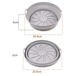 Foldable Silicone Air Fryer & Oven Liner - Reusable, Easy - Clean Baking Tray (Grey)