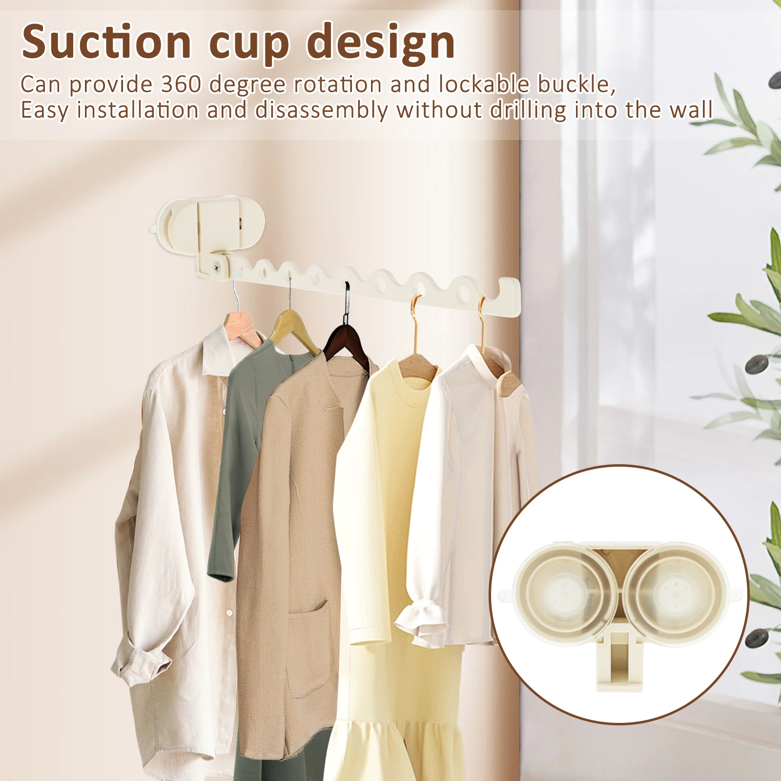 Foldable Clothes Rack Wall Mounted Drying Rack Aluminum Alloy Clothes Organization Collapsible Drying Racks for Laundry Room 3