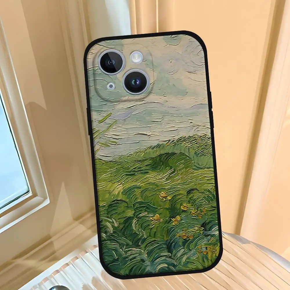 Van Gogh Monet Oil Painting Black Phone Case