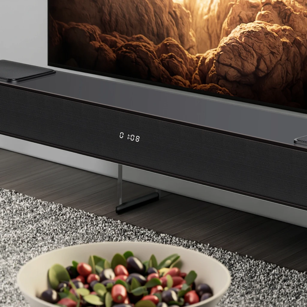 2.1 고음질 보컬 사운드바, 3D 서라운드 및 DSP 지원, HDMI ARC 및 멀티 모드 연결 지원, 리모컨 포함