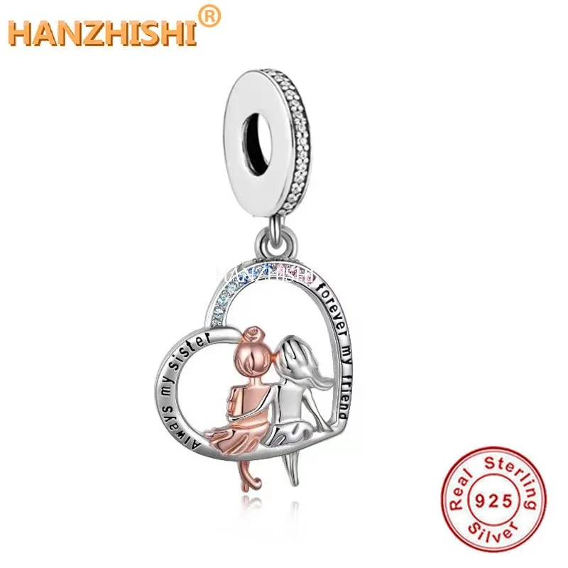 925 Sterling Silver I Love You Heart Dangle Charms Beads Fit Original Brand Charm Bracelet Birthday Gifts For Women Girlfriend diamond earrings 925 Silver Jewelry