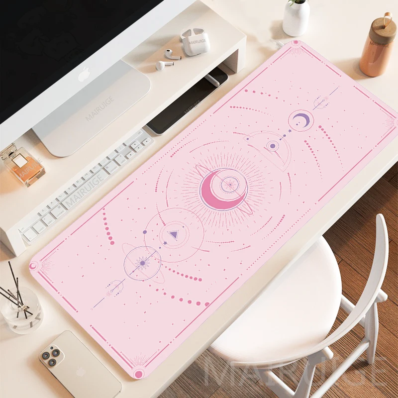 Kawaii Moon Star Mouse Pad Extra Girly Accessories Playmats Cute Carpets Lapto Gamer Purple Pink Magic Large Keyboard MouseMat mouse pad gaming mousepad