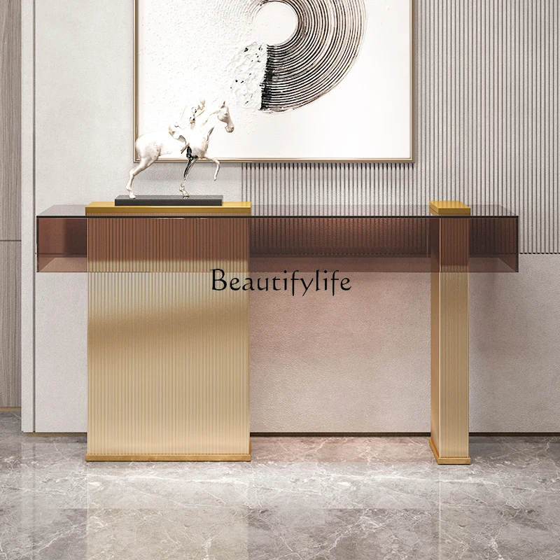 

Modern Minimalist Italian Acrylic Living Room Wall Console Tables
