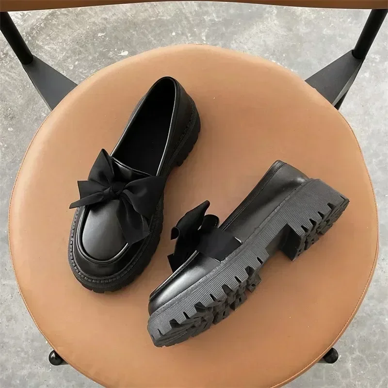 Ladies Shoes 2024 Brand Women's High Heels Classics Daily Pumps Butterfly-knot Women Round Toe Square Heel Slip on Shoes Women 3