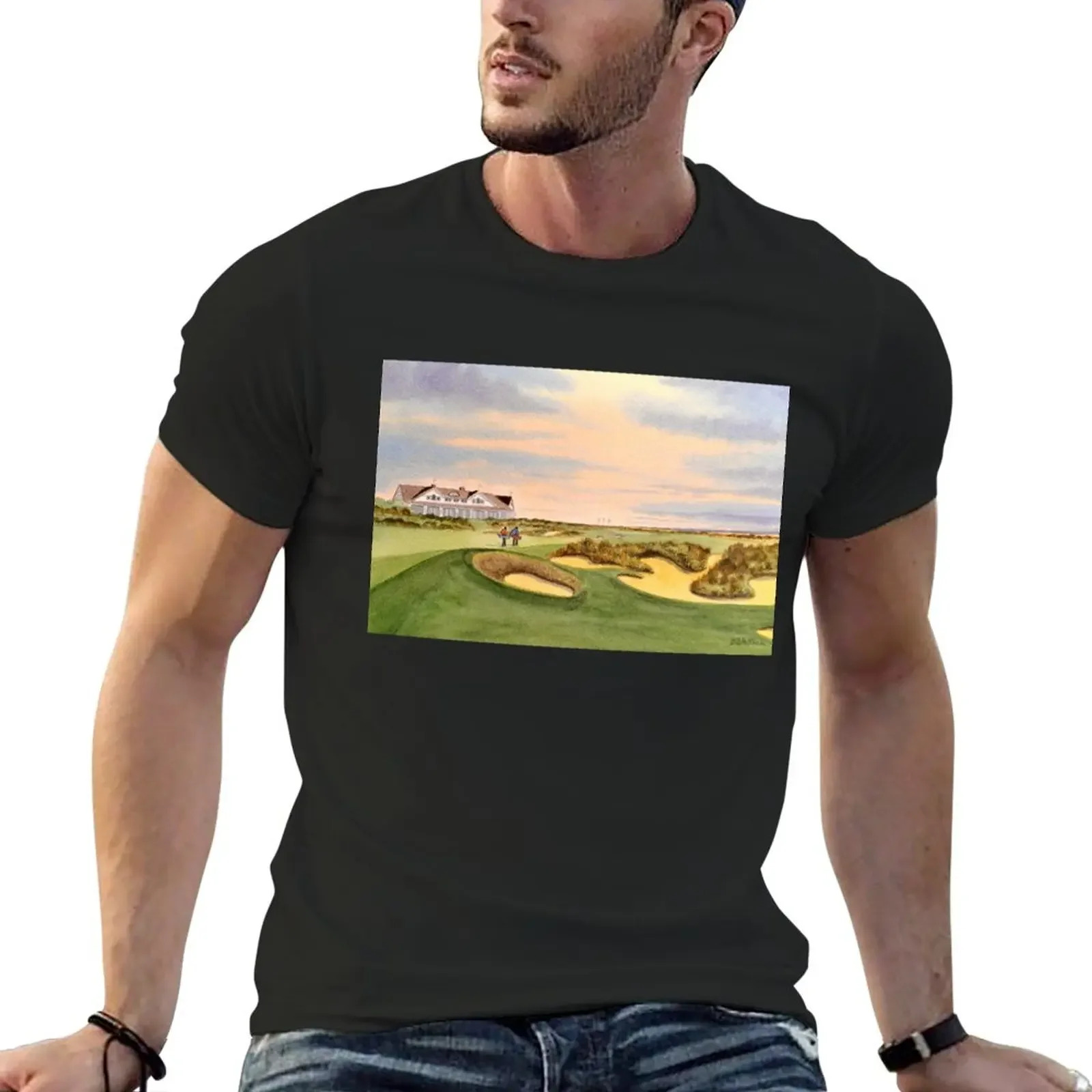 Kiawah Island Ocean Golf Course T-Shirt Customs Coreano Fashion Mens Plain T-Shirt