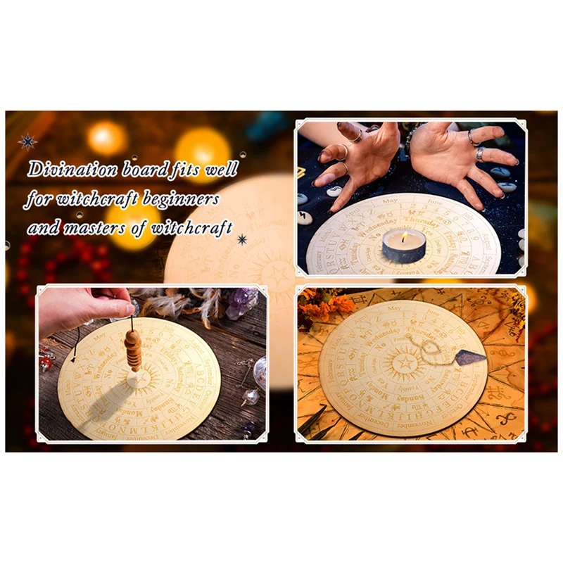 Star Pendulum Board Wooden Dowsing Board Spirit Divination Metaphysical Message