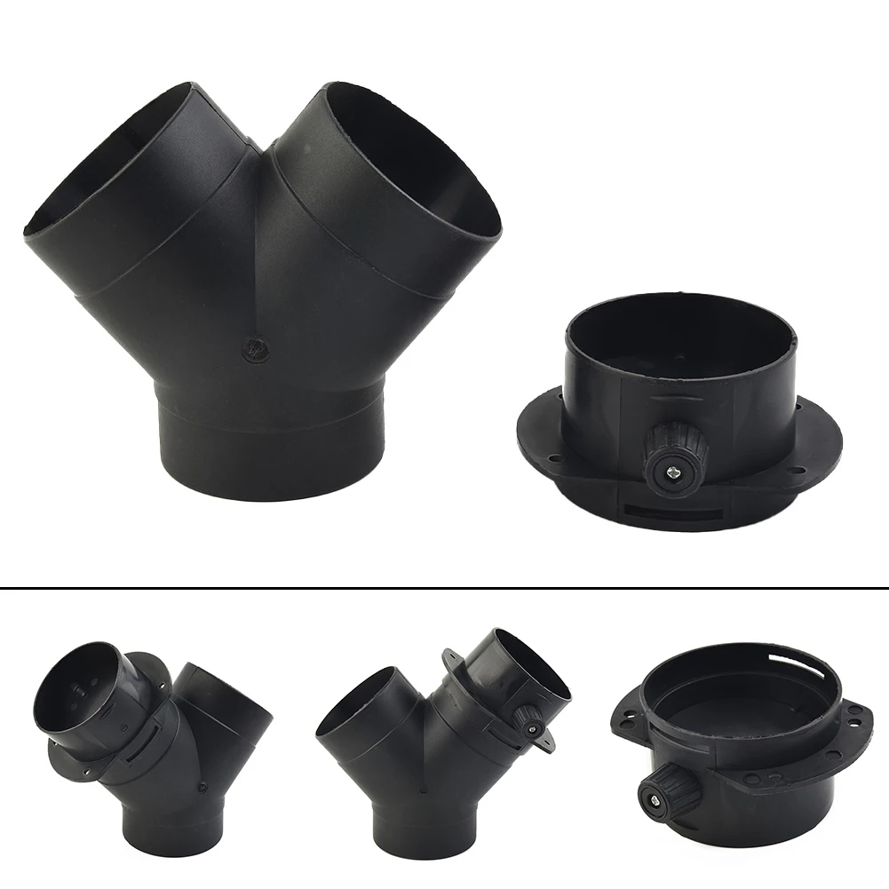 

75mm Air Vent Y Branch Outlet Connector Vavle Flap Black Plastic Durable High Quality For Webasto Air Diesel Heater Connector