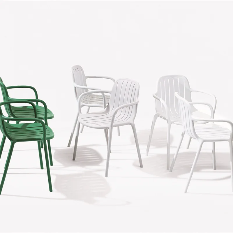 Plastic Dining Chair Home Stacked Nordic Chair Simple Armrest Armchair Ins Restaurant Dining Table And Stool